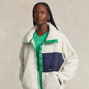 RLX Ralph Lauren Ripstop-trim High-pile Fleece Full Zip Large L